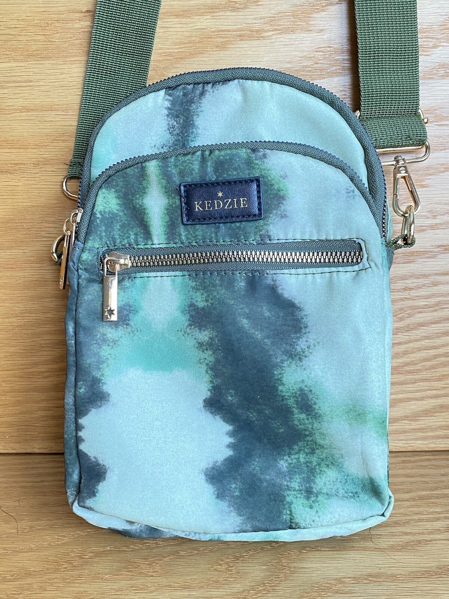 Kenzie Crossbody Sling Bag Green Tie Dye Aura Collection FREE