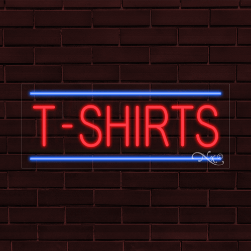 NEW "T-SHIRTS" w/BORDER 30x12x1 INCH LED FLEX WINDOW/WALL INDOOR SIGN 30633 - Picture 1 of 1