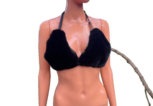 Luxurious Panda Plush Bra Set, Soft Fur Bra Panties, Seductive Women's  Lingerie | eBay