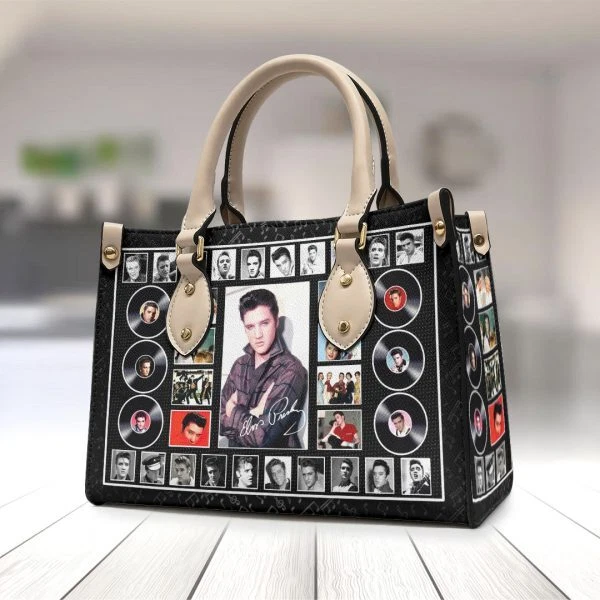 Elvis Presley Leather HandBag, Music Leather Handbag, gift for Fans