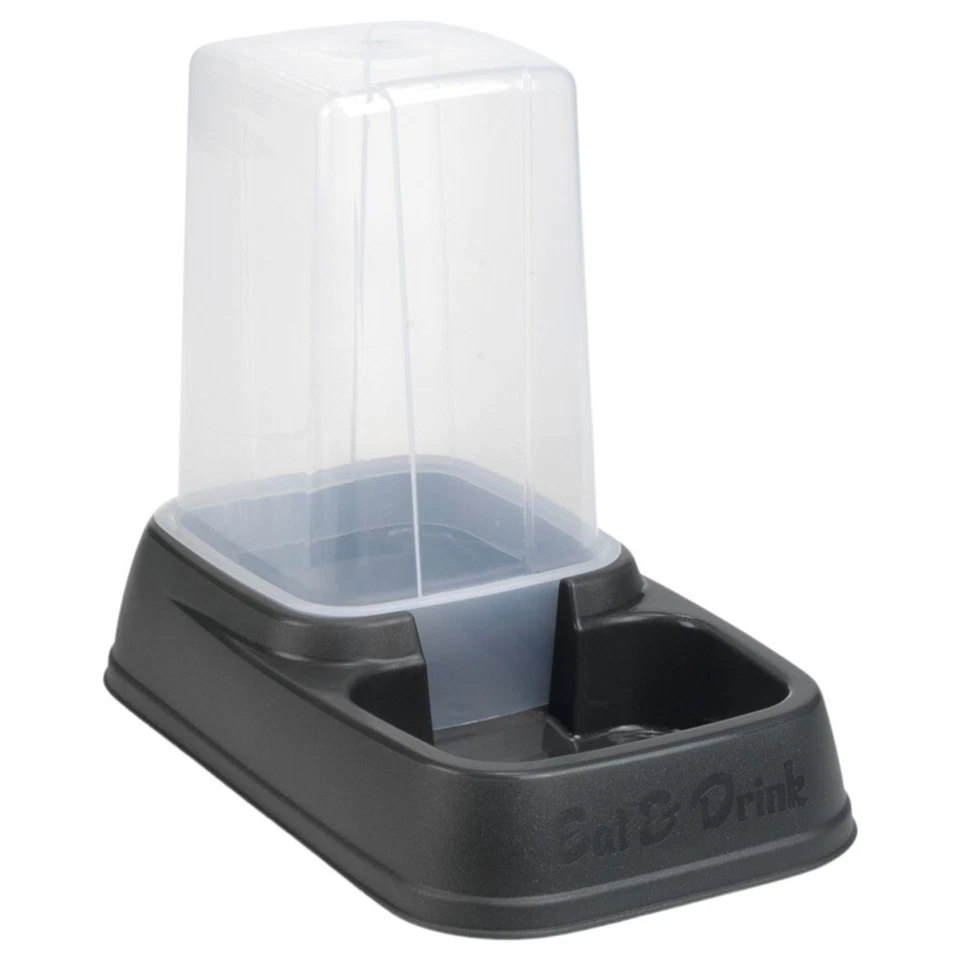 Beeztees Futter- & Wasserautomat für Hunde anthrazit 33,5x20x27 cm