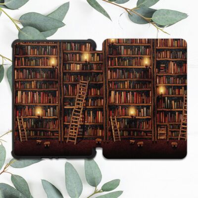 Bookshelf Library Book Retro Case For All-new Kindle 10th