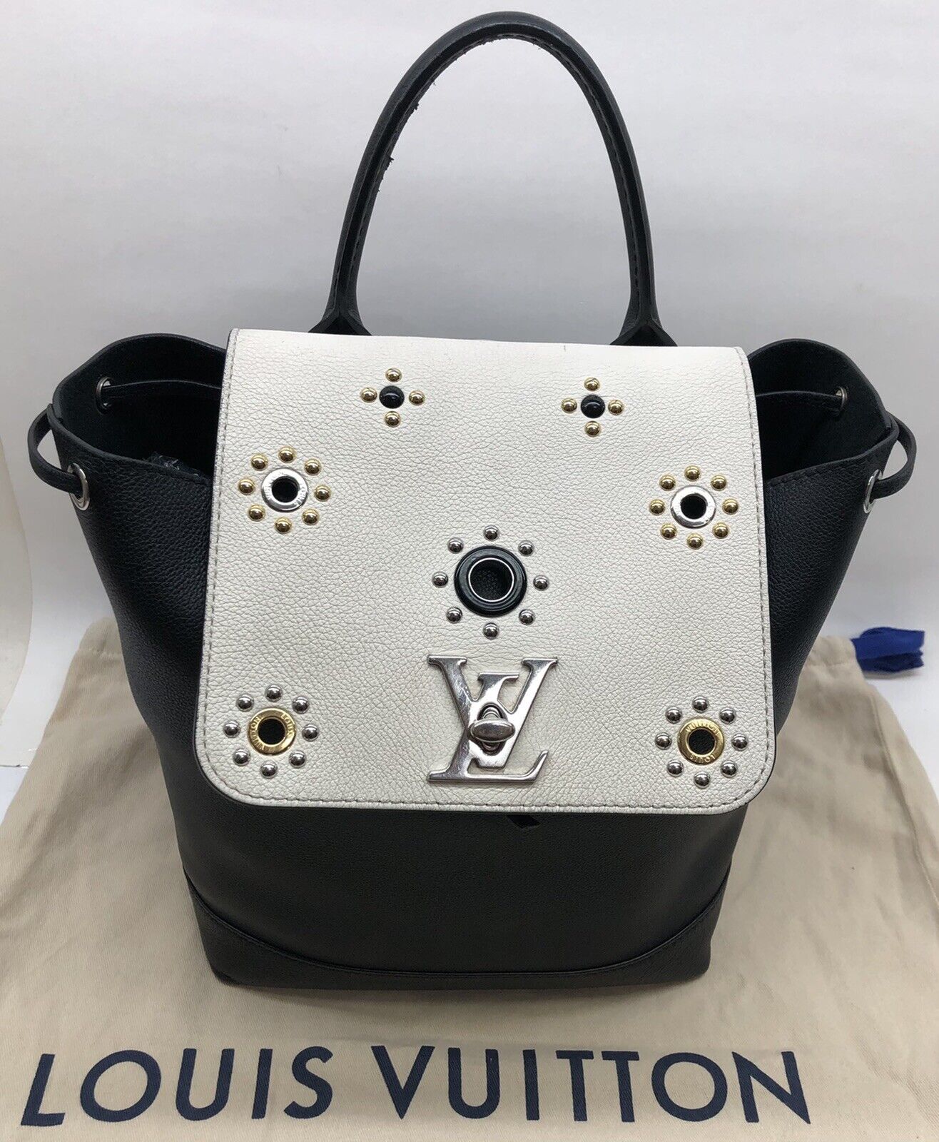 Louis Vuitton Creme Calfskin Mechanical Flower Lockme Mini