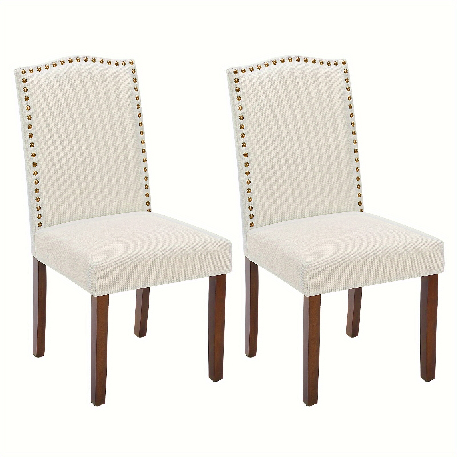 S - Luxurious Upholstered Parsons Chairs With Nailhead Trim