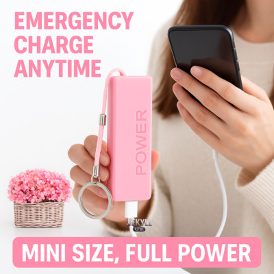 Portable Power Bank For Iphone Smartphones 2600mAh Keychain Portable Mini USB