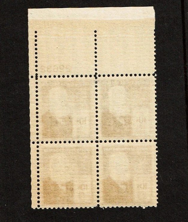 1940 U.S. FAMOUS AMERICANS COMPLETE SET Plt#BLK of 4 Sc#859-93 M/NH/OG See Note - Image 3 of 3