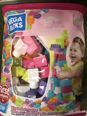 Mega Bloks DCH62 Big Building Bag, Pink(Box damaged)