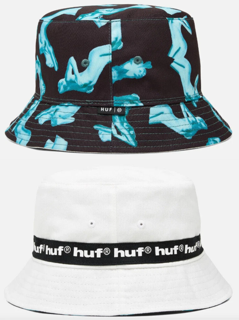 Huf Worldwide Skateboard Cap Hat Hat Bucket Hat Reversible Black S/M