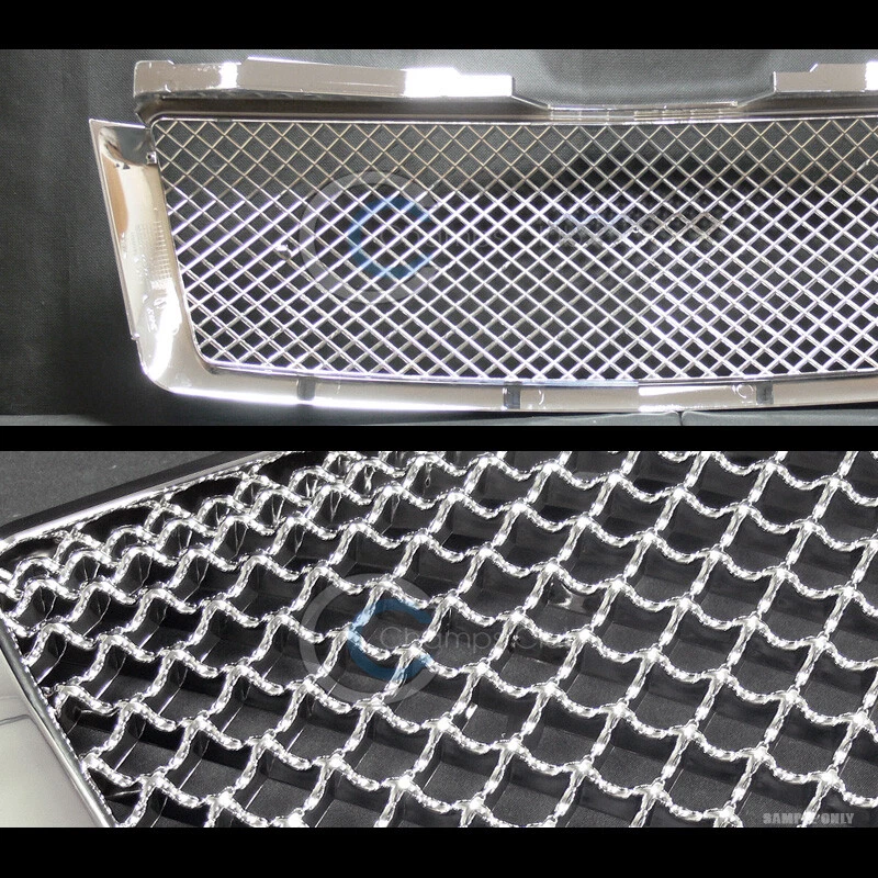 Fits 07-14 Chevy Tahoe/Suburban/Avalanche Chrome Mesh Front Bumper Grill Grille - Image 3 of 3
