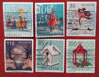 Briefmarken Schweiz Lot Weihnachten 2020 2021 2022 gestempelt