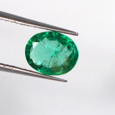 1.44CT Natural earth mined Zambian Emerald Oval top green unheated untreated Gem
