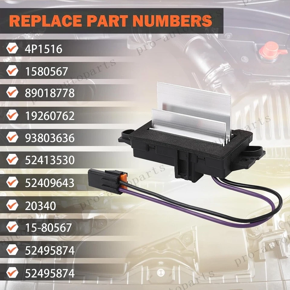 Resistencia del motor del soplador de climatización delantera para 2003 2004 2005 2006 GMC Sierra 1500 2500 HD Foto 3 de 4