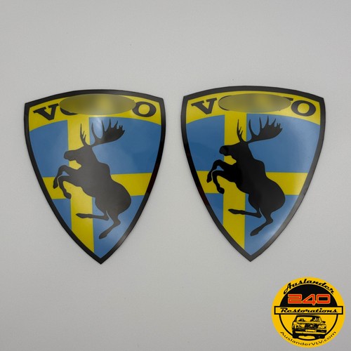 PAIR (2) of GENUINE Prancing Moose VOLVO 3” Sweden Edition Vinyl Adhesive Decal