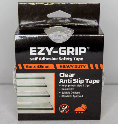 EZY-GRIP Self Adhesive Safety Tape Anti Slip 5M x 48mm High Grip Floor Tape
