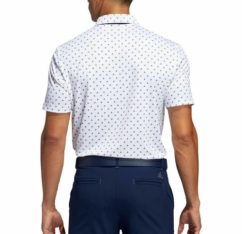 NUEVO CON ETIQUETAS ADIDAS Para hombres Ultimate Adi Print UPF-50 Golf Polo XL/2XL en Verde Brumoso - Imagen 4 de 10