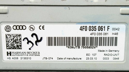 4F0035061H (4F0035061F) Radio Unit Radio Tuner VW Touareg 7P - Picture 6 of 9