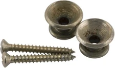 099-7215-000 (2) Fender Road Worn Nickel Guitar Strap Buttons for Guitar/Bass