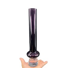 Marquis Waterford Dual Vase Amethyst Purple Thick Glass Clear Bottom Vintage