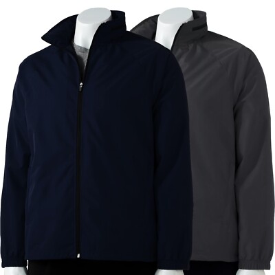 New Tek Gear Men's Lightweight Water Resistant Zip-Away Hood Windbreaker Jacket