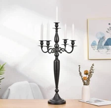 Vincidern Black 5 Arm Candelabra Candle Holder Centerpieces,Metal (28 Inch Tall)
