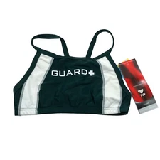 TYR Guard Moderate Cut Swim Tankini Top Dark Green White XS