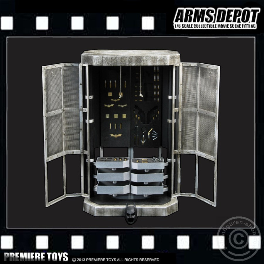 BATMAN Arms Depot 1/6 SCENE par PREMIERE TOYS pour figurine articulée noire