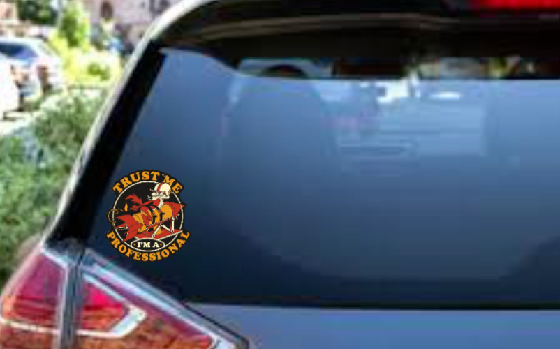 Wiley - Trust Me I'm A Professional - 4" Vinyl Decal Car Window Trailer Cooler