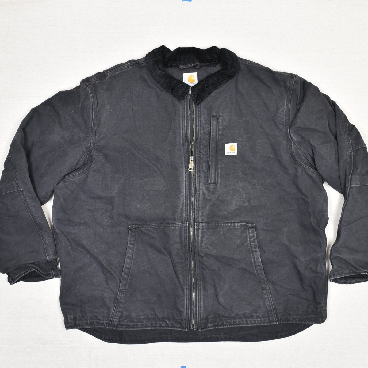 Carhartt Men Swing Washed Duck Armstrong Jacket Cotton Black Size