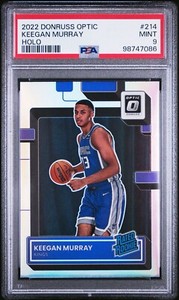 KEEGAN MURRAY PSA 9 MINT 2022 Donruss Optic 214 Rated Rookie HOLO KINGS STAR