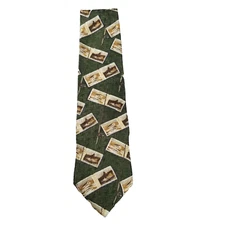Bob Timberlake 100% Silk Men's Necktie Tie Neckwear Fishing Rods Canoes 59” VTG