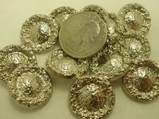 New Lots of Italian Silver Nugget Metal Buttons 9/16, 11/16, 13/16, 1 inch  (SJ)