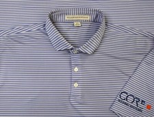 Holderness Bourne Maxwell Polo Lavender White Striped Men's Size XXL GUC