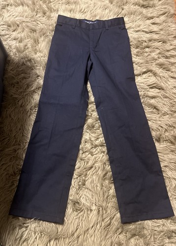 Pantaloni French Toast Taglia 12 Blu Navy Divisa Scuola Regolabile Relaxed Fit