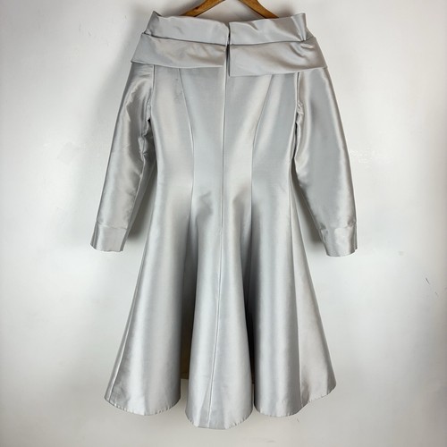 Teresa Ripoll Silver Dress UK 12 Mother Of The Bride MOTB Special Occasion Silk - Picture 22 of 24