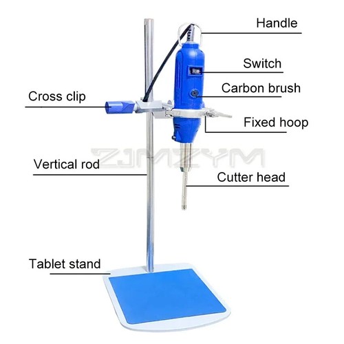 Omogeneizzatore Manuale da Laboratorio Alta Velocità Emulsionante Dispersore Miscelatore Frantumazione Cellule - Foto 2 di 12