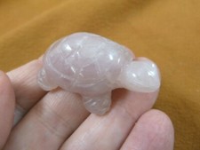 Y-TUR-LA-574) pink Rose Quartz TORTOISE TURTLE carving FIGURINE gemstone turtles