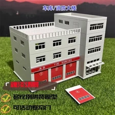 DIY Buildings Model Fire Station Figure Scene Assembly Kid Replica Toy Gift New