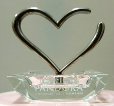 Pandora Unforgettable Moments Crystal Silver-tone Open Heart Jewelry Ring Holder