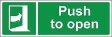  Push to open door Safety sign 