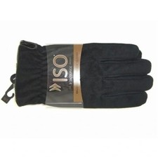 NWT Mens Size Large or XL Isotoner Black Soft Faux Fur Lined Gloves NEW