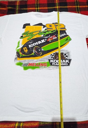 Camiseta de colección 2000 autografiada Stacy Compton 92 Kodiak carreras Nascar gráfica talla XL - Imagen 5 de 6