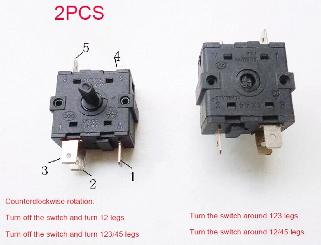 2pcs Electric Heater Parts oil radiator adjustable switch position 250V 3/5  feet | eBay