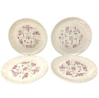 Metlox Tickled Pink 6" Bread Plates Vernon Ware 50s Dinnerware MCM Set of 4