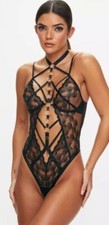ann summers Lotus Black Crotchless Body XS 4 6