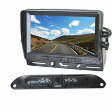 License Plate Backup Camera System with Self Standing Monitor for Car Truck RV