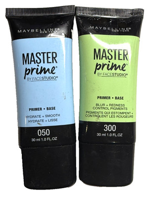Maybelline Master Prime / Base 050 Hydrate + Smooth & 300 Blur + Redness Bundle