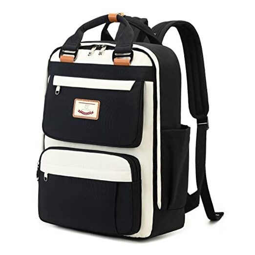 15.6 Inch Stylish Black Laptop Backpack for College School Essentials-image