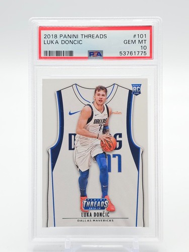 LUKA DONCIC 2018-19 PANINI THREADS DIE-CUT JERSEY ROOKIE RC #101 PSA 10 Q7468