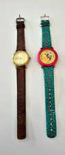 Vintage Mickey Mouse Lorus Watches Gold Tone Face  Spanish Numbers Not Running