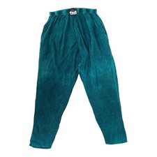 Vintage Ezze Wear Teal Crinkle Cotton Pants High Waist Relaxed Fit Canada